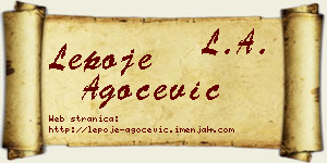 Lepoje Agočević vizit kartica